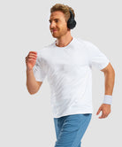 men's rubber strips short sleeve in white - matching outfits view