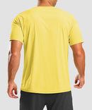 men's rubber strips short sleeve in yellow - back view