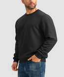 men's sherpa lined pullover sweatshirt in black - side view