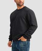 men's sherpa lined pullover sweatshirt in black - side view