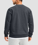 men's sherpa lined pullover sweatshirt in heather charcoal - back view