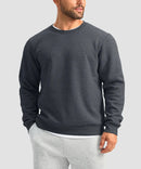 men's sherpa lined pullover sweatshirt in heather charcoal - front view