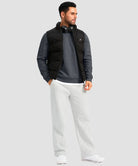 men's sherpa lined pullover sweatshirt in heather charcoal - matching outfits view
