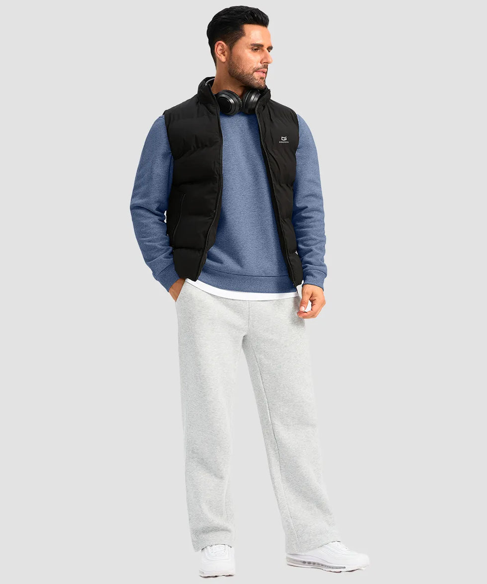 men's sherpa lined pullover sweatshirt in heather haze blue - matching outfits view