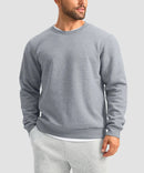 men's sherpa lined pullover sweatshirt in heather light gray - front view