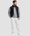 men's sherpa lined pullover sweatshirt in heather light gray - matching outfits view