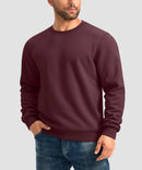 men's sherpa lined pullover sweatshirt in wine - front view