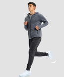 men's static-free stretch athletic joggers in heather gray - matching outfits view