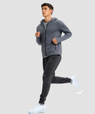 men's static-free stretch athletic joggers in heather gray - matching outfits view