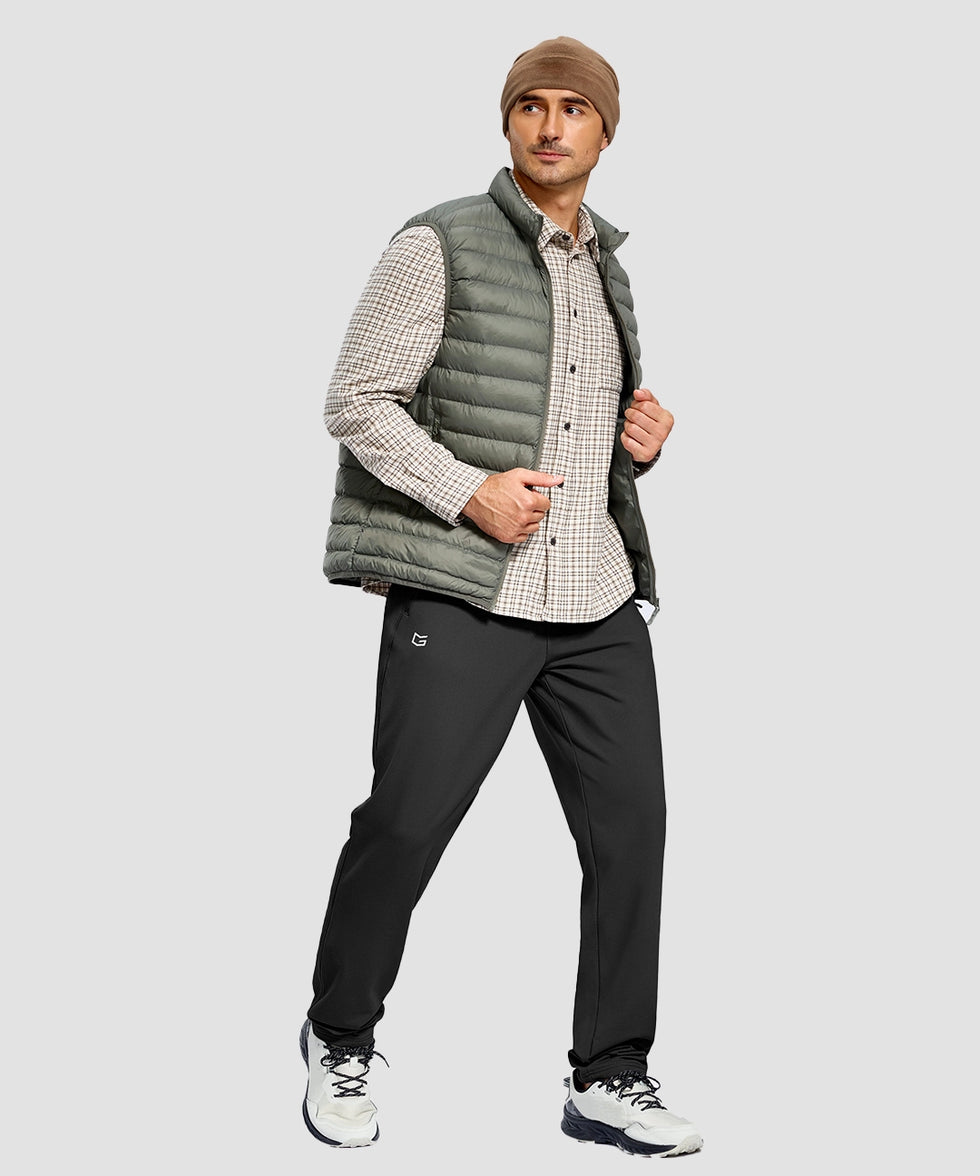men's tall fleece-lined sweatpants in black - front view