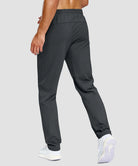men's tall fleece-lined sweatpants in dark gray - back view