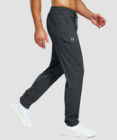men's tall fleece-lined sweatpants in dark gray - side view