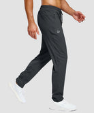 men's tall fleece-lined sweatpants in dark gray - side view