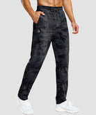 men's tall fleece-lined sweatpants in gray camo - pocket details view