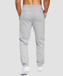 men's tall fleece-lined sweatpants in grayish white - back view