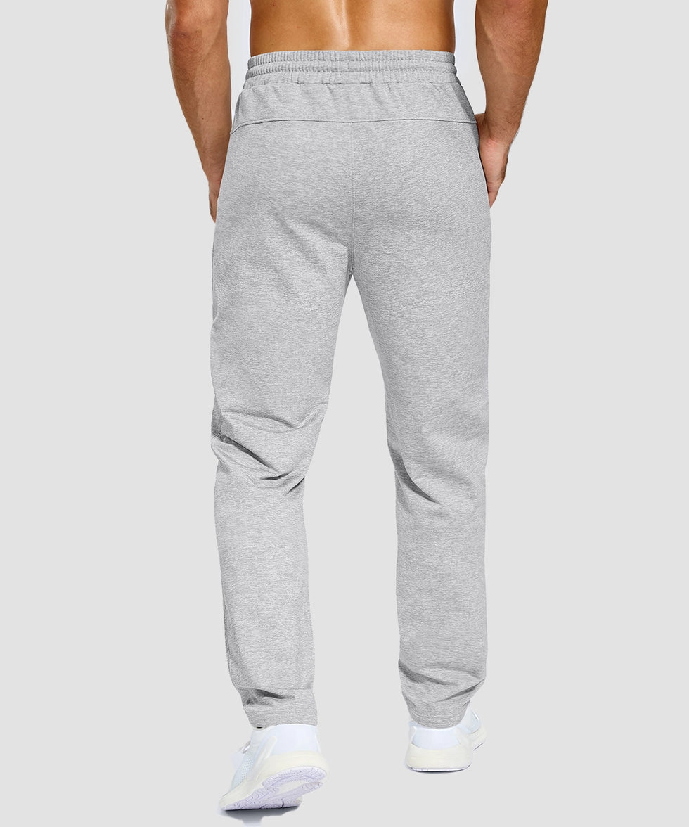 men's tall fleece-lined sweatpants in grayish white - back view