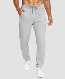 men's tall fleece-lined sweatpants in grayish white - front view