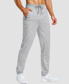 men's tall fleece-lined sweatpants in grayish white - pocket details view