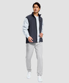 men's tall fleece-lined sweatpants in grayish white - side view