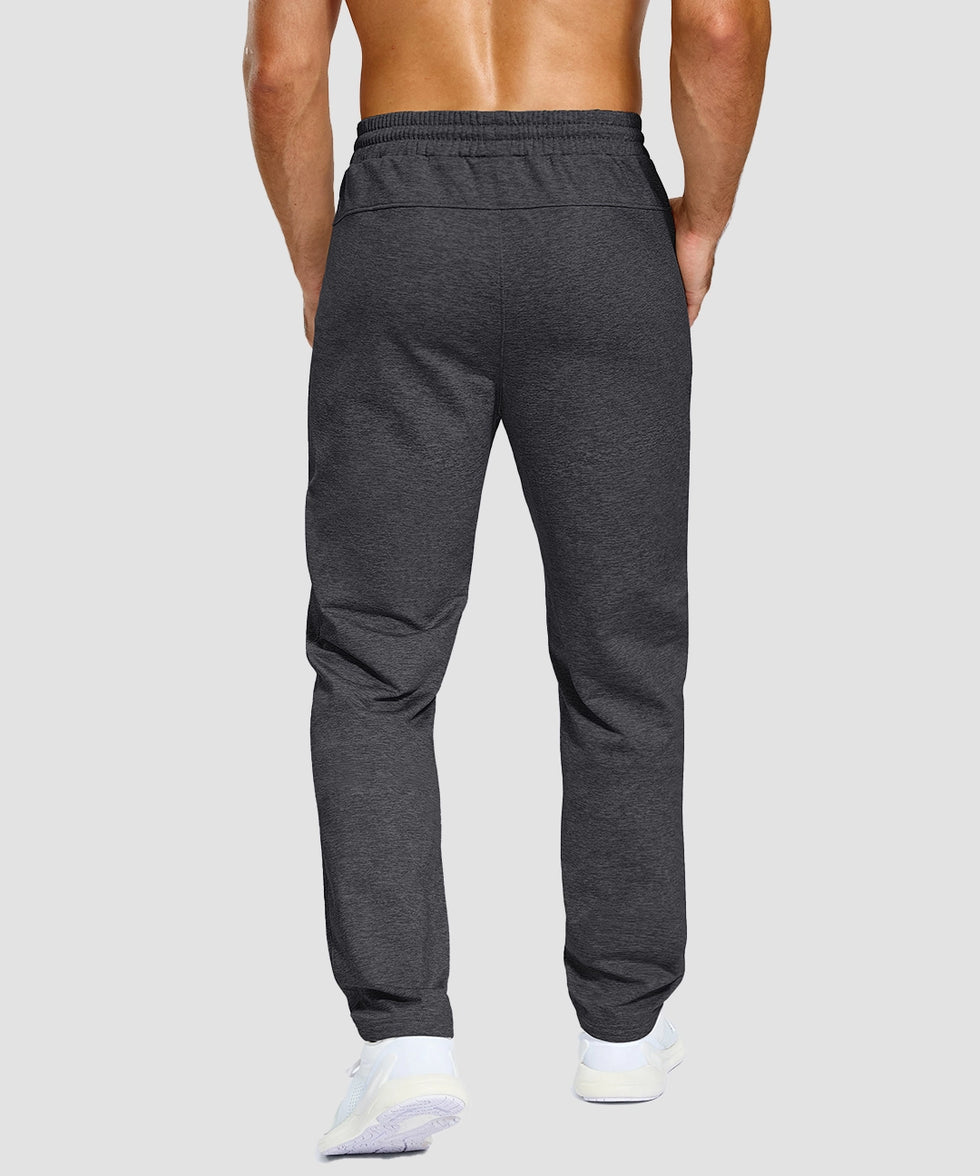 men's tall fleece-lined sweatpants in heather charcoal - back view