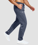 men's tall fleece-lined sweatpants in heather dusty blue - side view