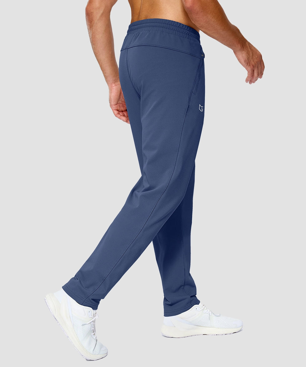 men's tall fleece-lined sweatpants in indigo blue - back view