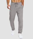 men's tall fleece-lined sweatpants in light gray - front view