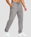 men's tall fleece-lined sweatpants in light gray - pocket details view