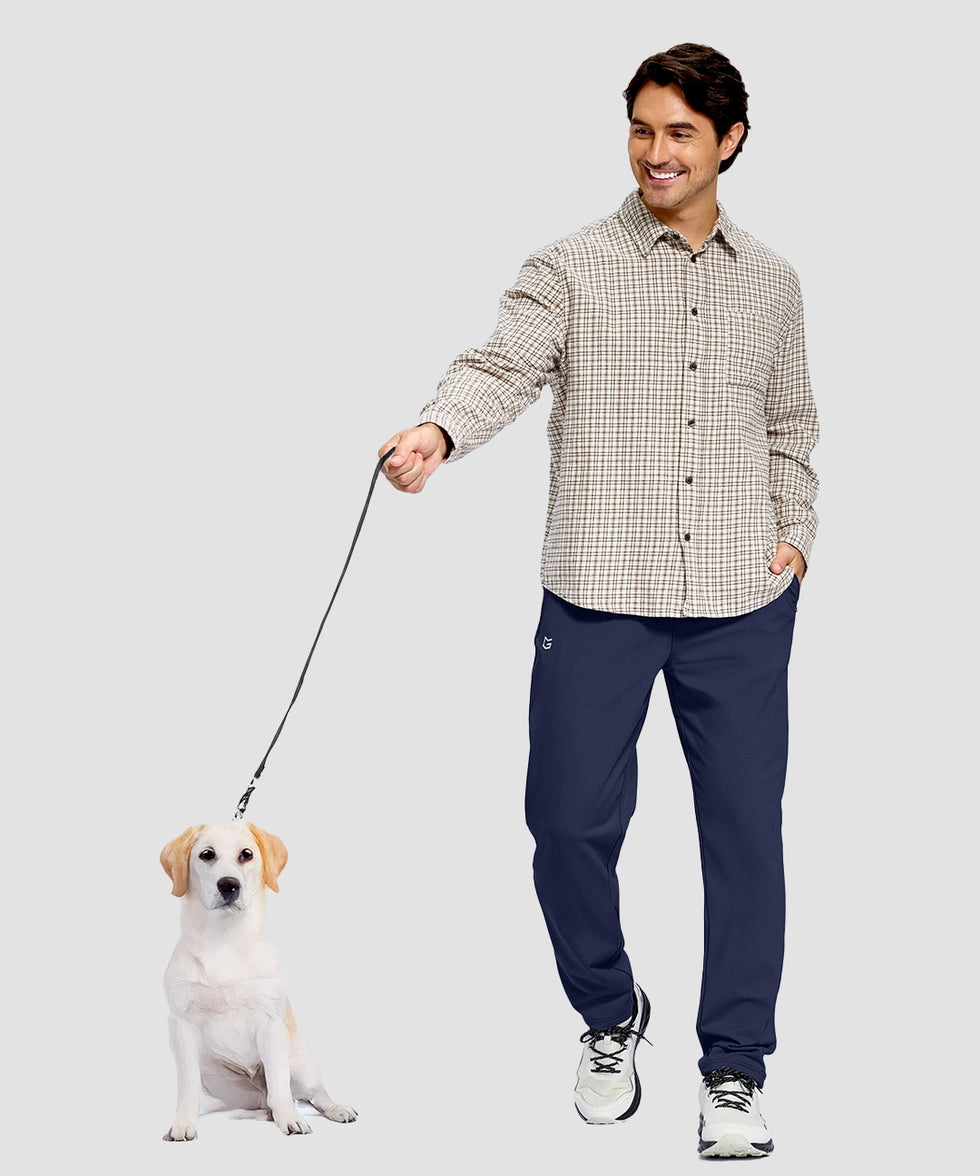 men's tall fleece-lined sweatpants in navy - front view