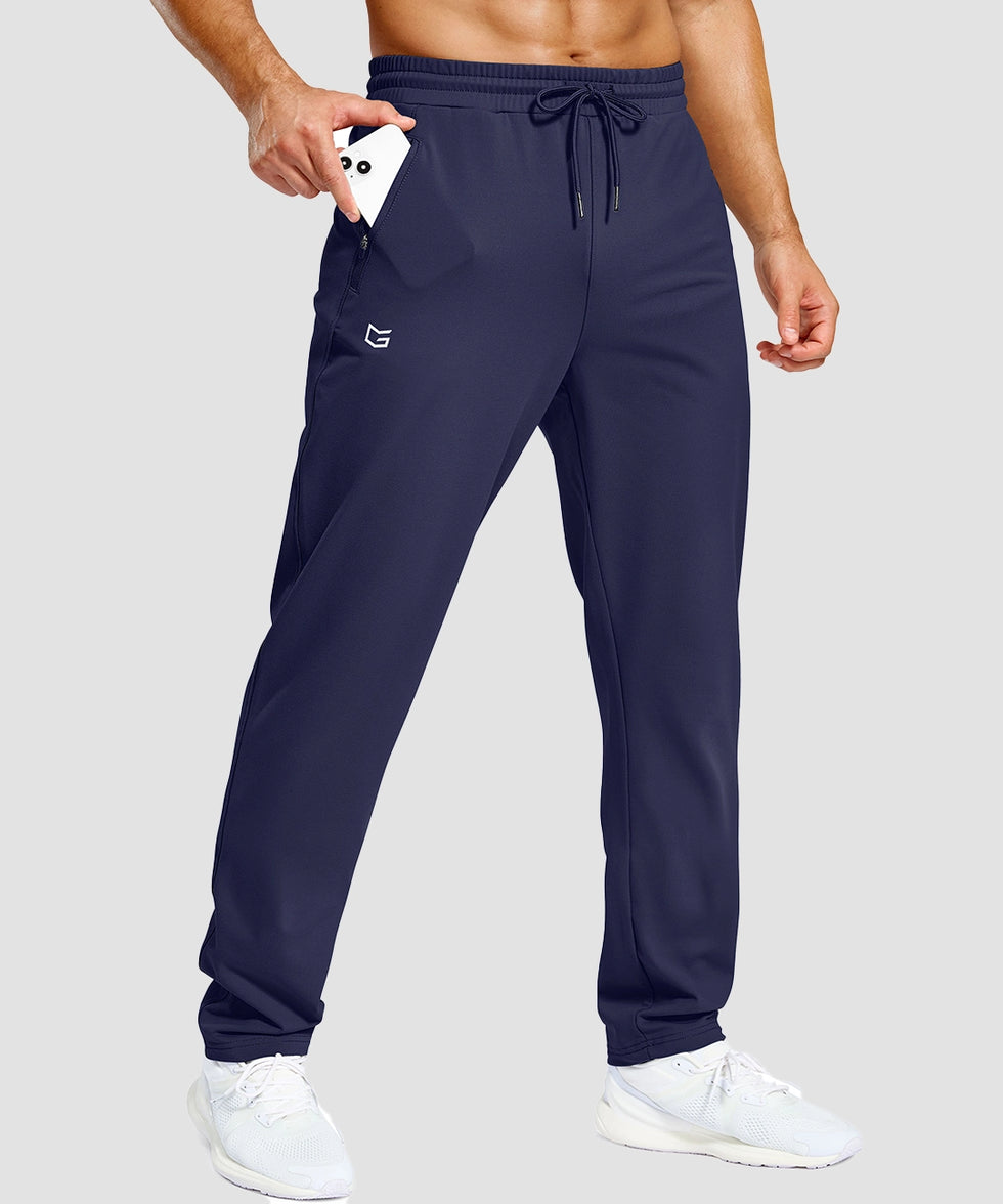 men's tall fleece-lined sweatpants in navy - pocket details view