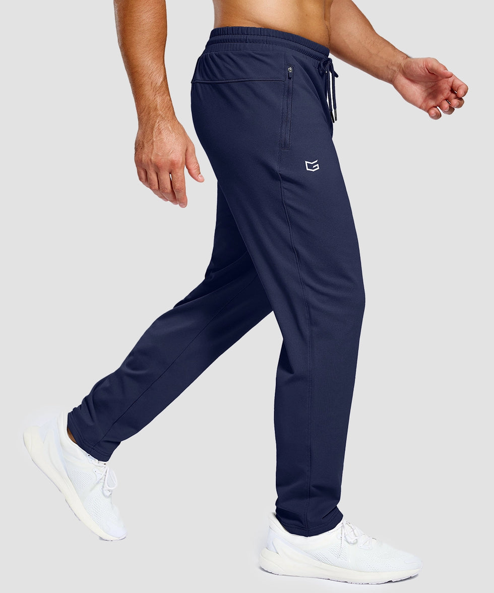 men's tall fleece-lined sweatpants in navy - side view