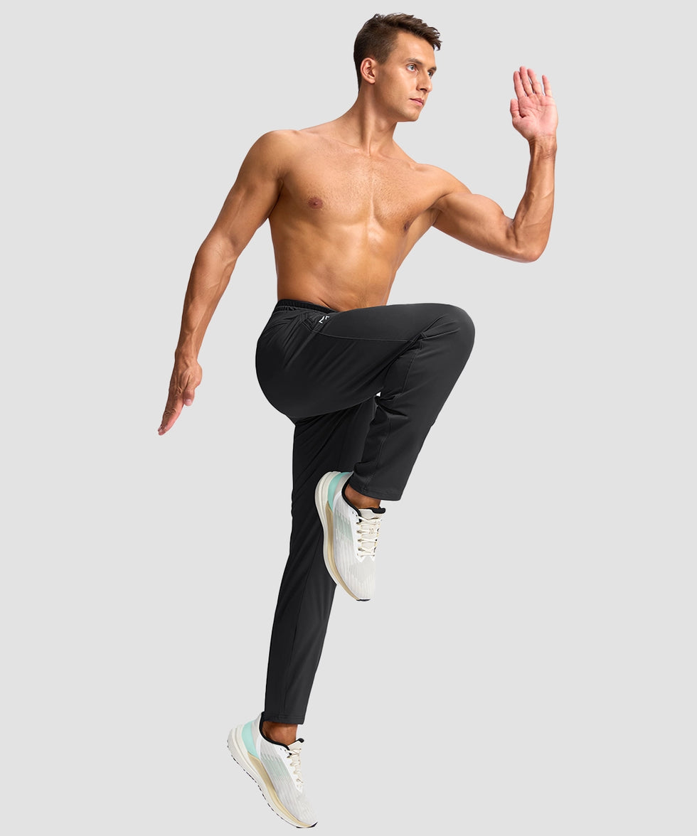 men's tall zip pocketed tapered pants 30"/32"/34"/36" in black - matching outfits view