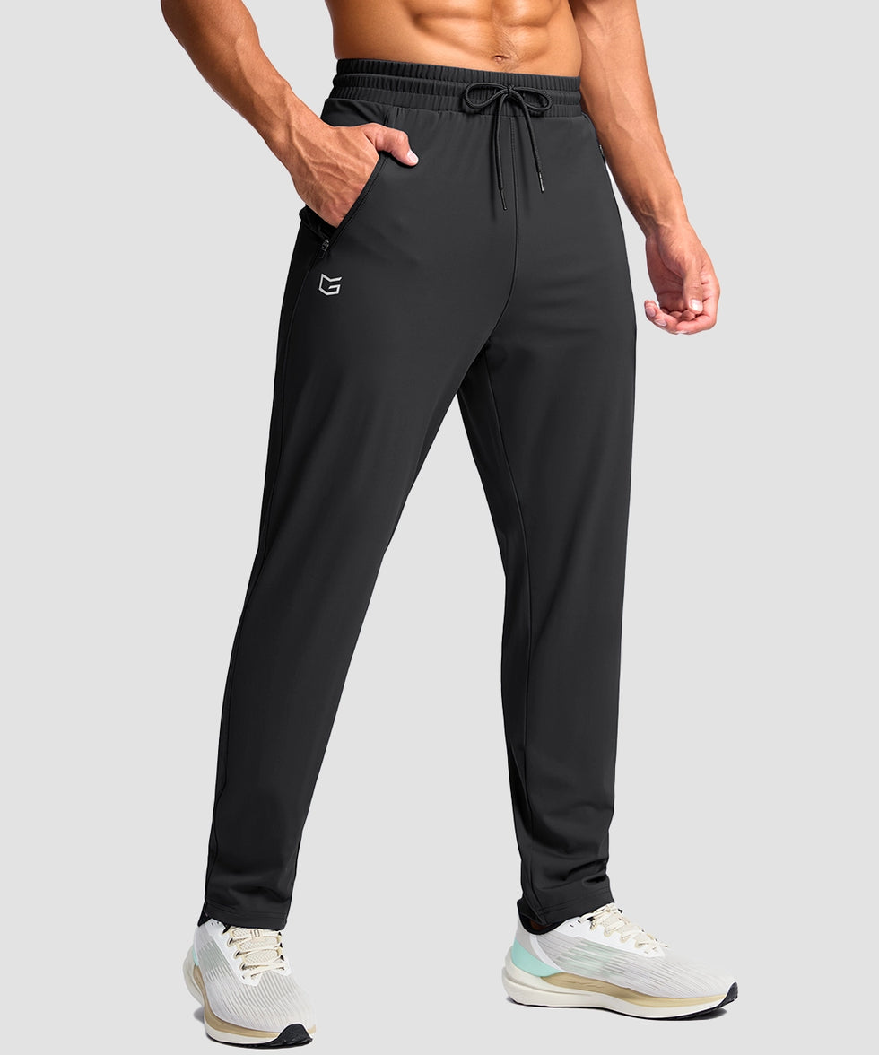 men's tall zip pocketed tapered pants 30"/32"/34"/36" in black - pocket detail