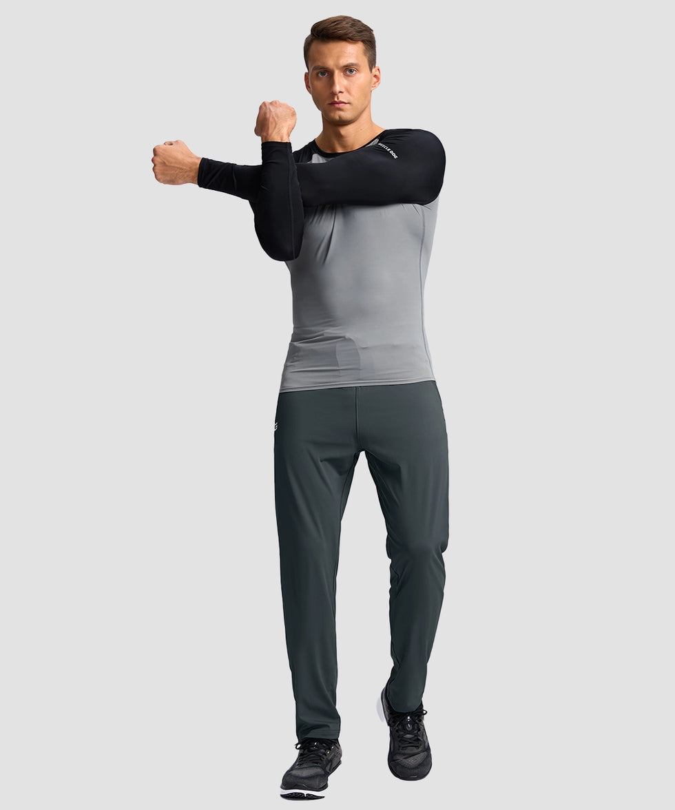 men's tall zip pocketed tapered pants 30"/32"/34"/36" in dark gray - matching outfits view