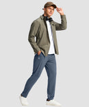 men's tall zip pocketed tapered pants 30"/32"/34"/36" in dusty blue - matching outfits view