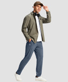 men's tall zip pocketed tapered pants 30"/32"/34"/36" in dusty blue - matching outfits view