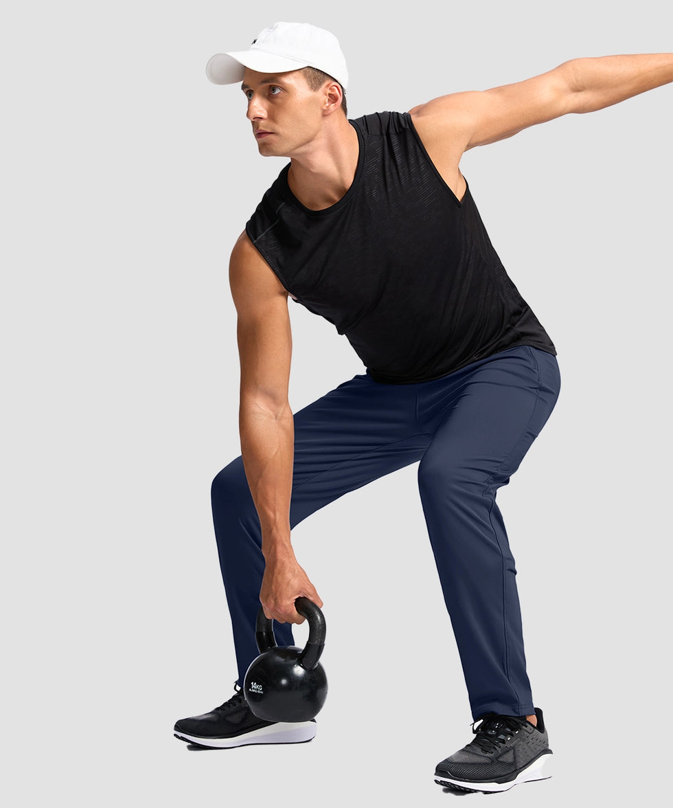 men's tall zip pocketed tapered pants 30"/32"/34"/36" in navy - matching outfits view