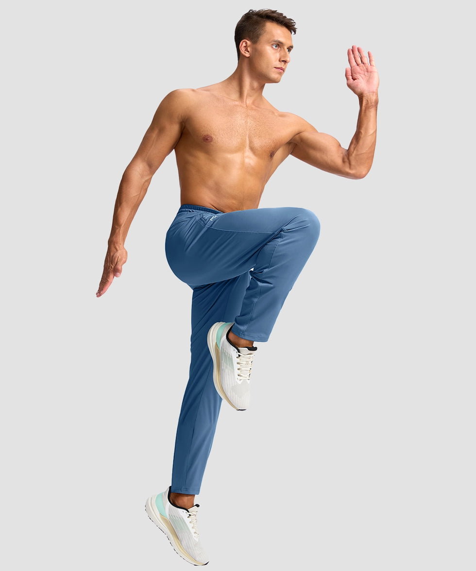 men's tall zip pocketed tapered pants 30"/32"/34"/36" in slate blue - matching outfits view