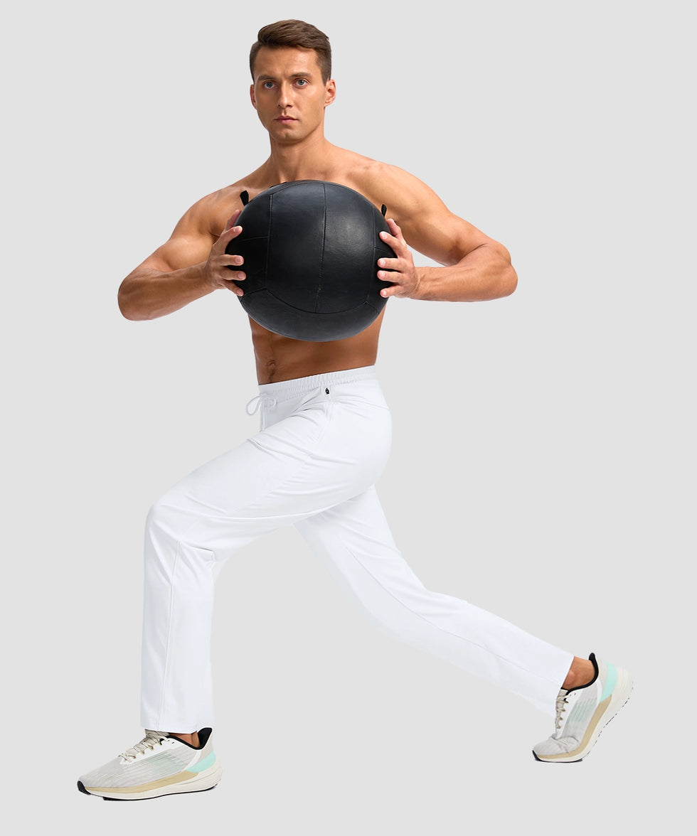 men's tall zip pocketed tapered pants 30"/32"/34"/36" in white - matching outfits view
