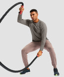 men's thermal base layer long sleeve in ash gray - side view