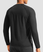 men's thermal base layer long sleeve in black - back view