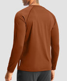 men's thermal base layer long sleeve in caramel - back view
