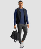 men's thermal base layer long sleeve in dark blue - side view