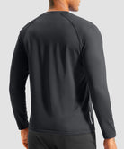 men's thermal base layer long sleeve in dark gray - back view