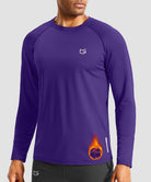 men's thermal base layer long sleeve in deep purple - front view