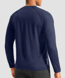 men's thermal base layer long sleeve in navy - back view
