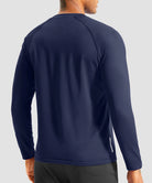 men's thermal base layer long sleeve in navy - back view