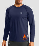 men's thermal base layer long sleeve in navy - front view