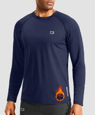 men's thermal base layer long sleeve in navy - front view
