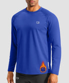 men's thermal base layer long sleeve in royal blue - front view